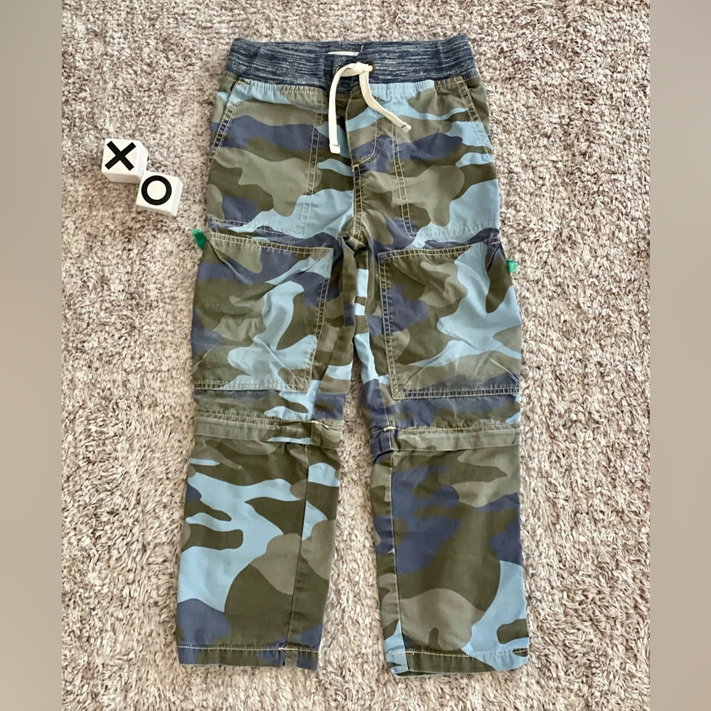 Mini Boden Blue/Green Camo Zip-offs